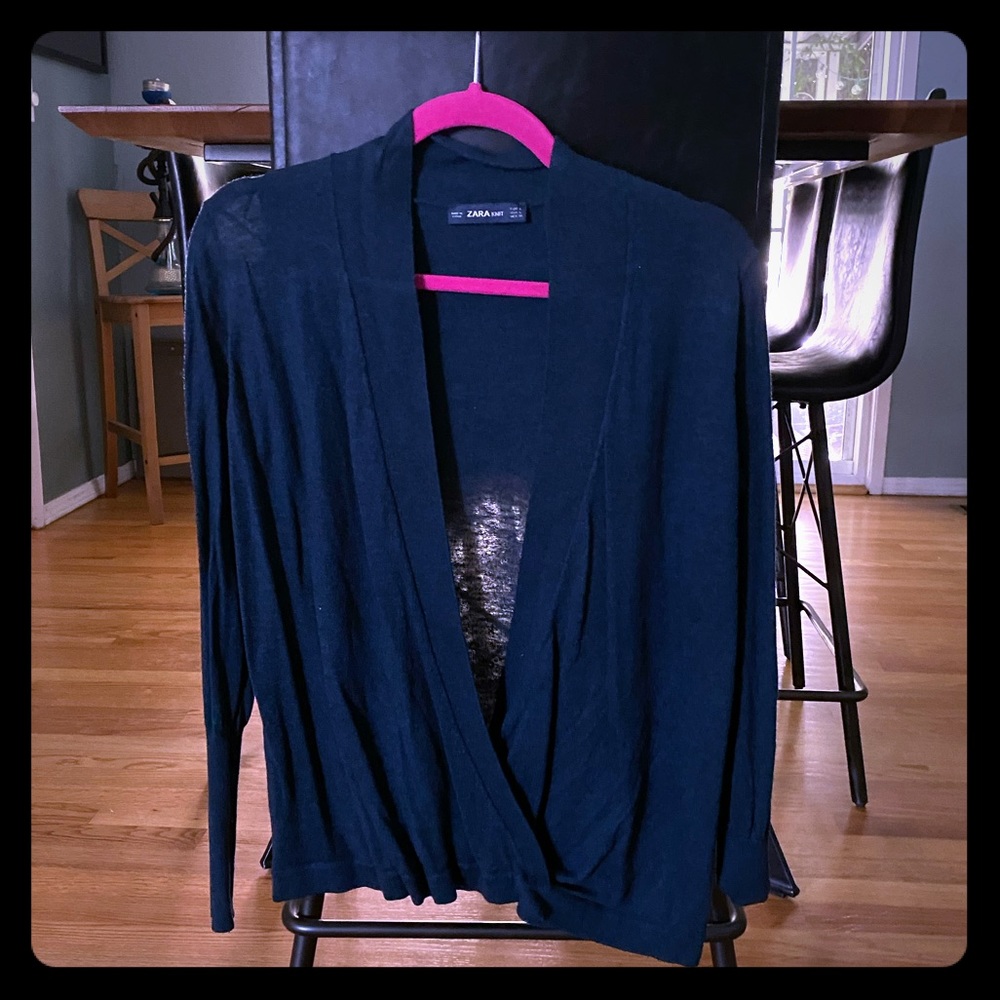 Solid V-Neck Long Sleeve Wrap Sweater